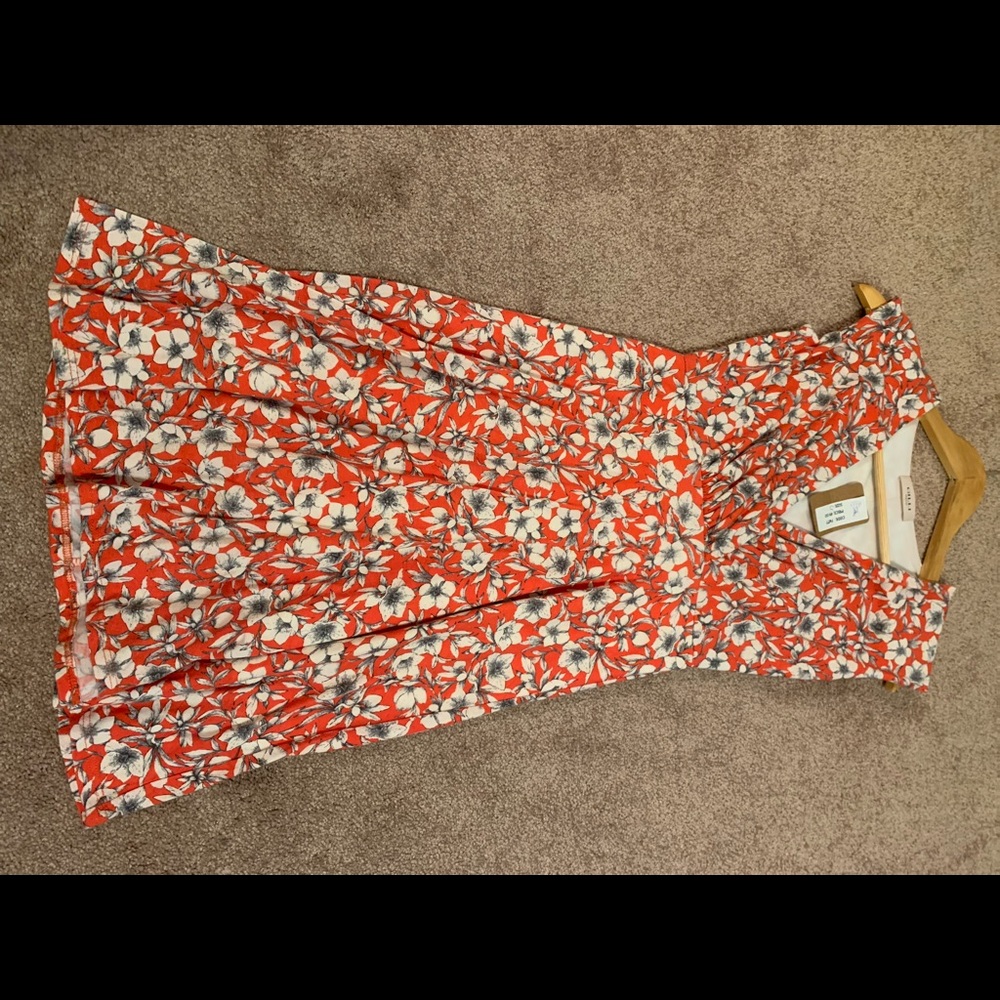 Orange floral dress